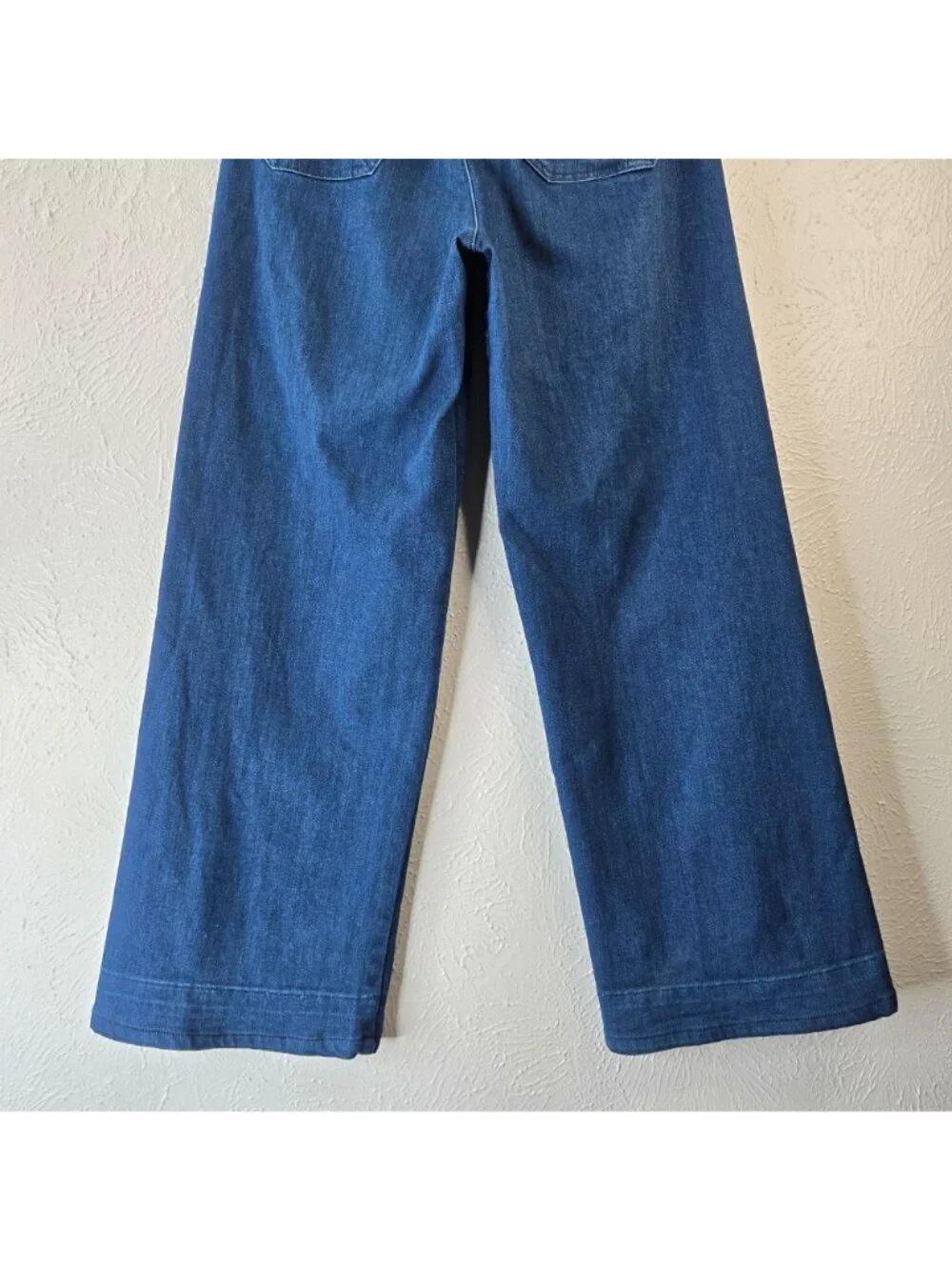 Pilcro Wide Leg Jeans Sz 30 High Waisted Minimalist Relaxed Dark Blue Wash Denim